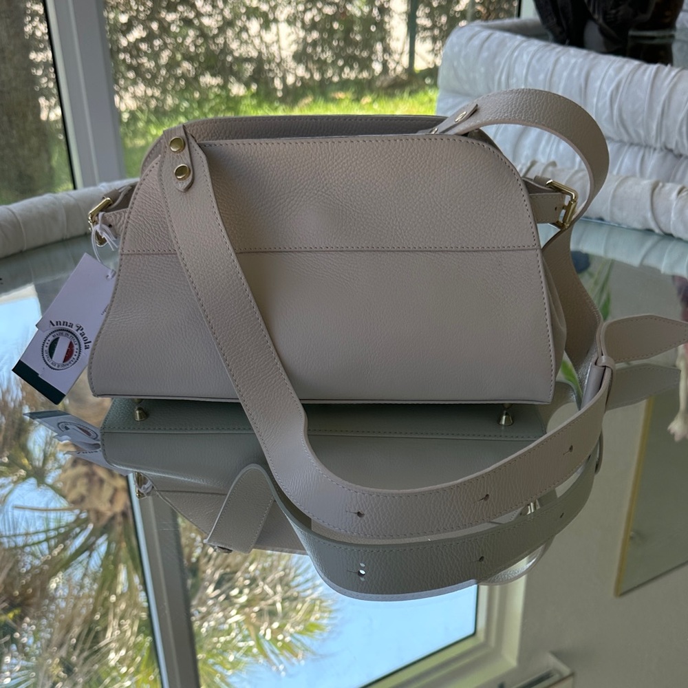 Anna Grace Cream Satchel Bag
